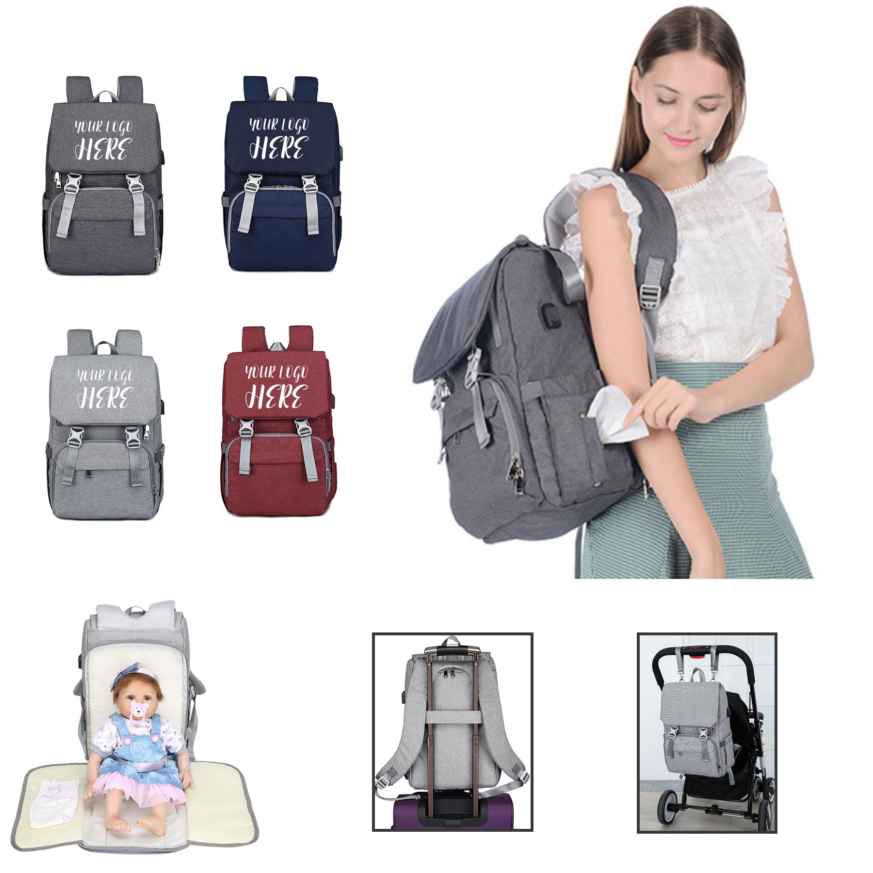 Diaper Bag Backpack With Changing Pad 2