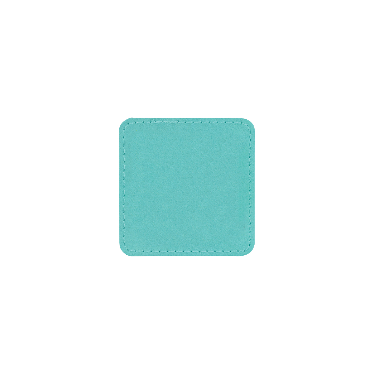 2" Teal Leatherette Square Patch with Adhesive 2