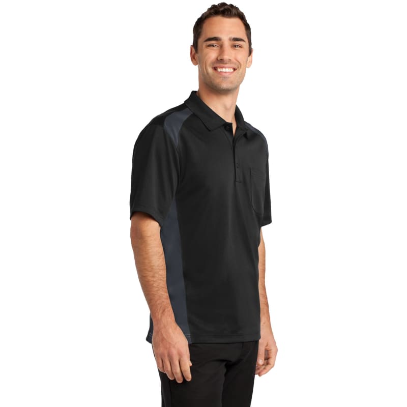 CornerStone Select Snag-Proof Two Way Colorblock Pocket Polo. 23