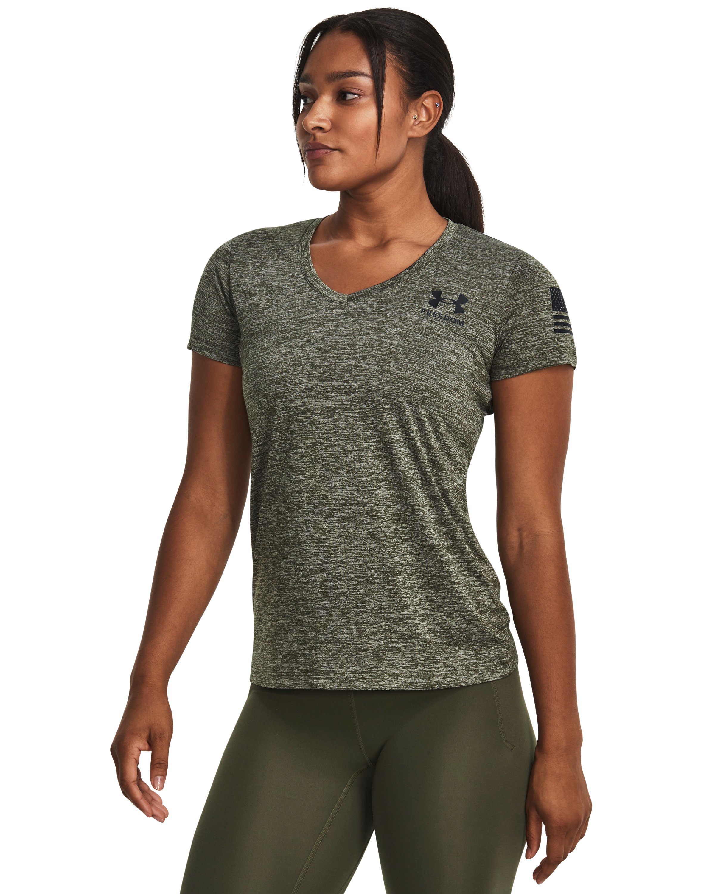 UA Tech Freedom Women's Short Sleeve V-Neck 17