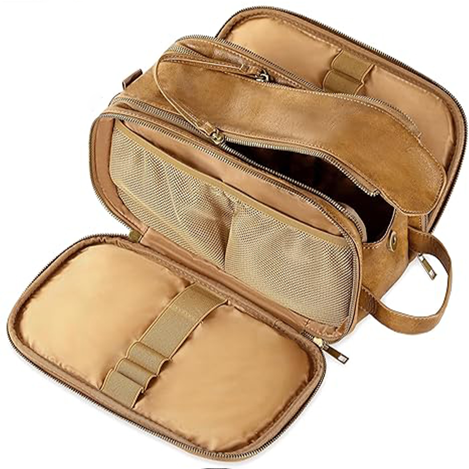 Men's Leather Storage Toiletry Bag 7