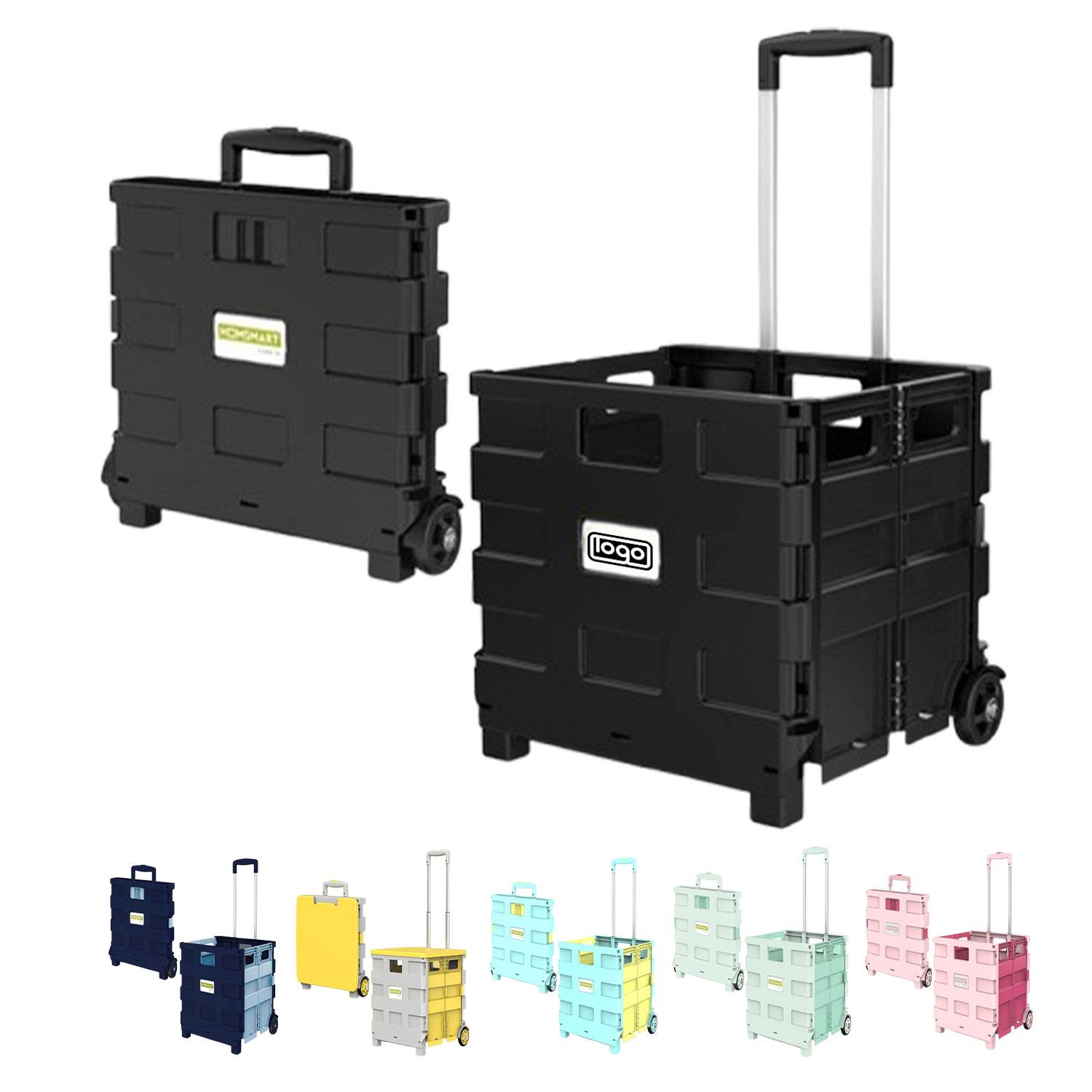 2-Wheel PP Foldable Cart–Grocery,Shopping,Camping Trolley 1