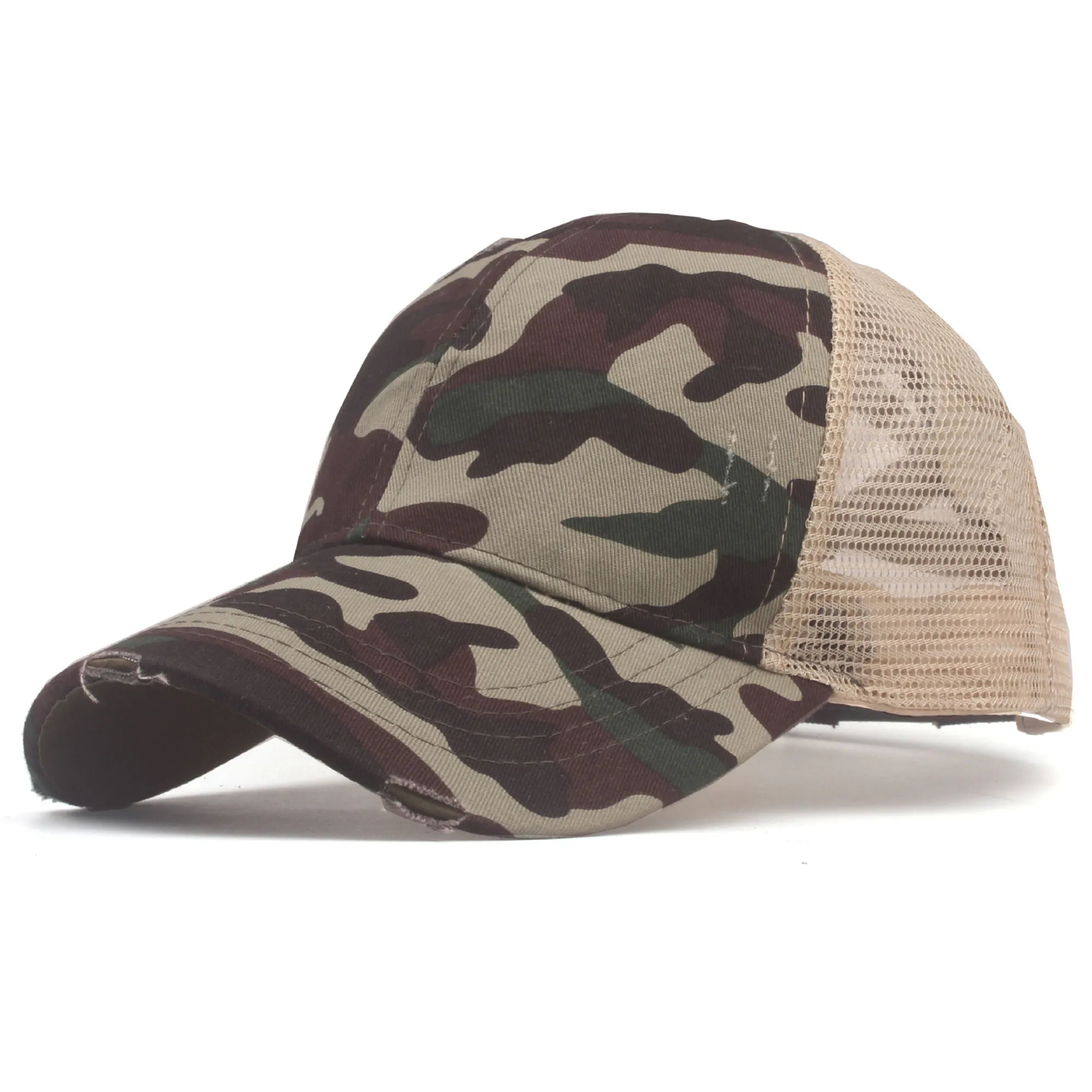 Washed Cotton Ponytail Baseball Cap 8