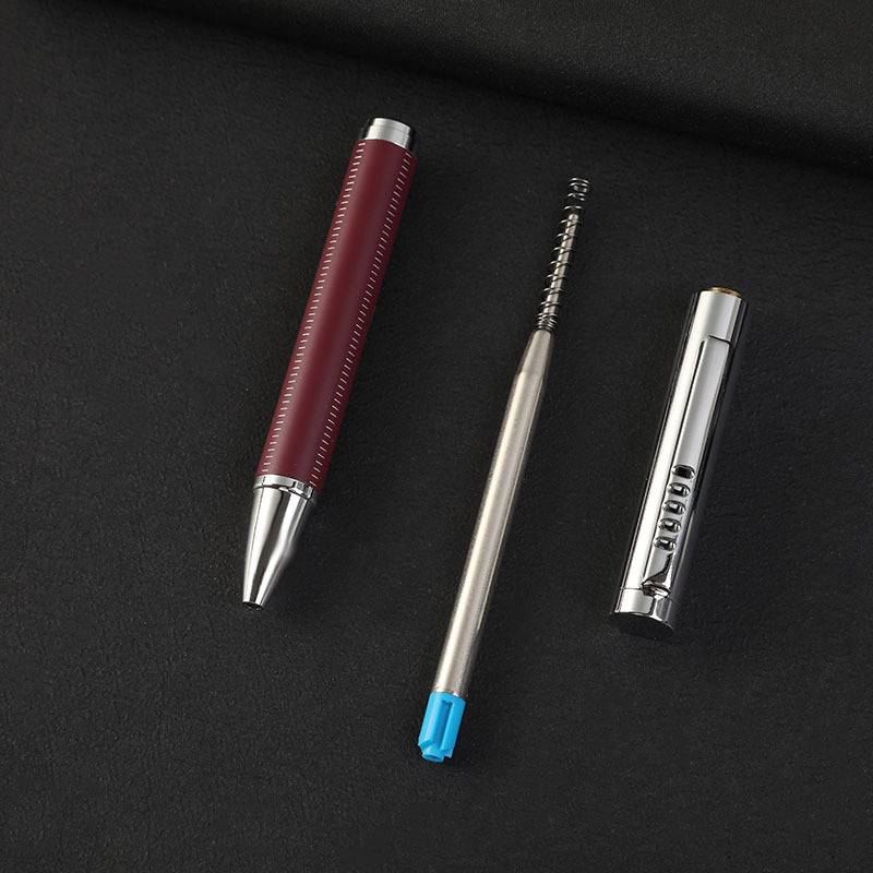 Pu leather&metal ballpoint pen 2