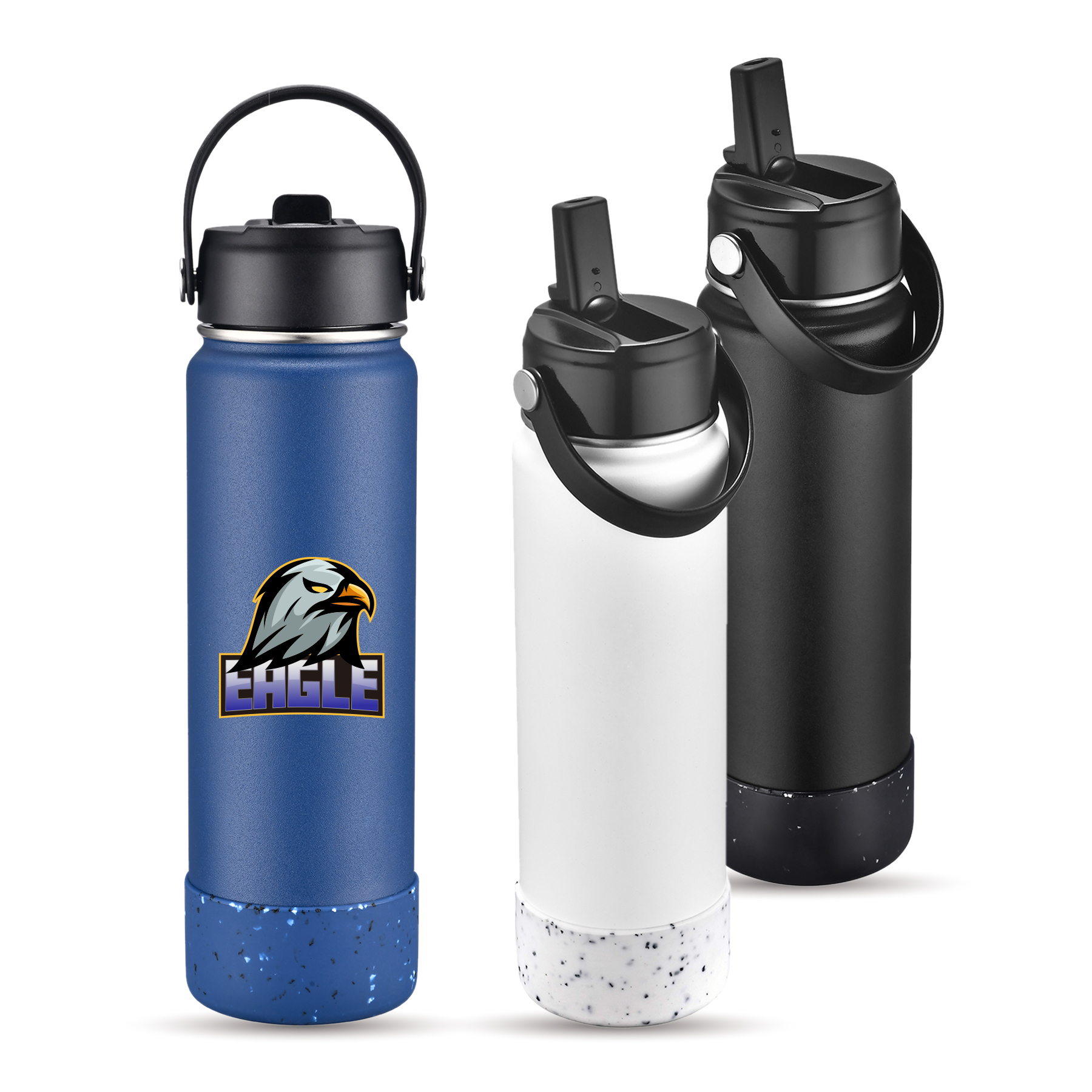 27 OZ. Vacuum Water Bottle w/Spout & Silicone Bottom, custom water bottle with logo imprint 4