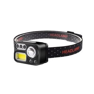 RGB Lights Sensitive Rechargeable Head Flashlight 4