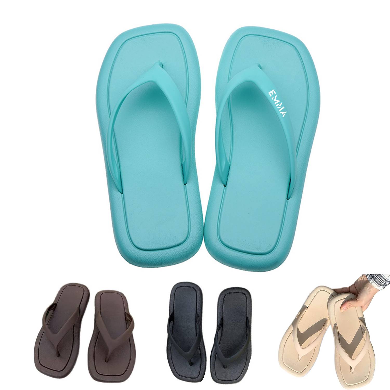 Flip Flop Slippers Beach Pool Bathroom Flat Slides Shoes 2