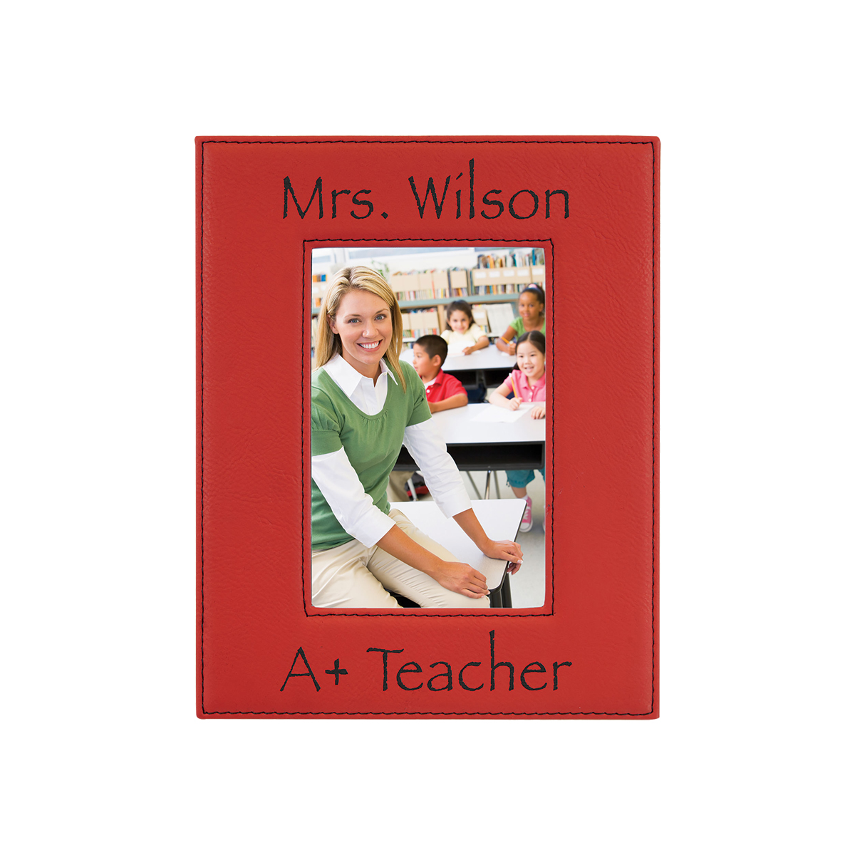 4" x 6" Red Leatherette Photo Frame