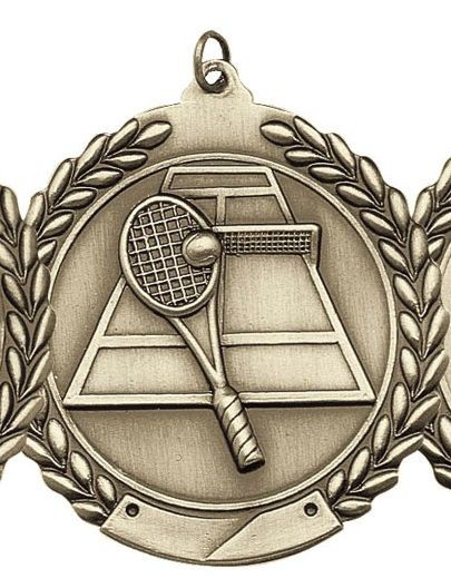 Tennis Die Cast Medal, 2 3/4" 2