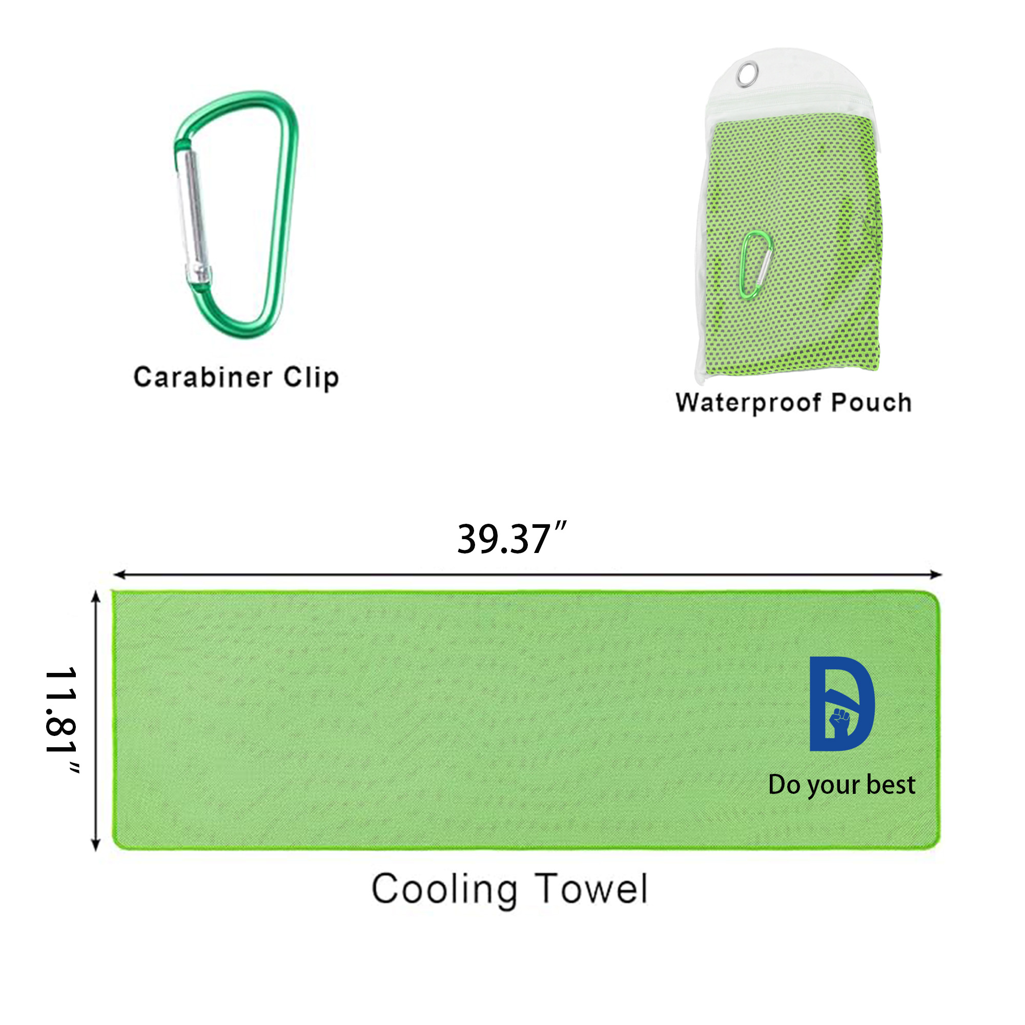 39.37"x11.81" Cooling Towel With Climbing Bag 2