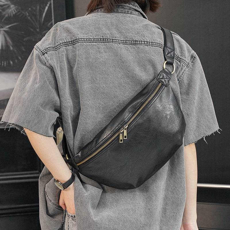 Retro PU Leather Belt Chest Bag 2
