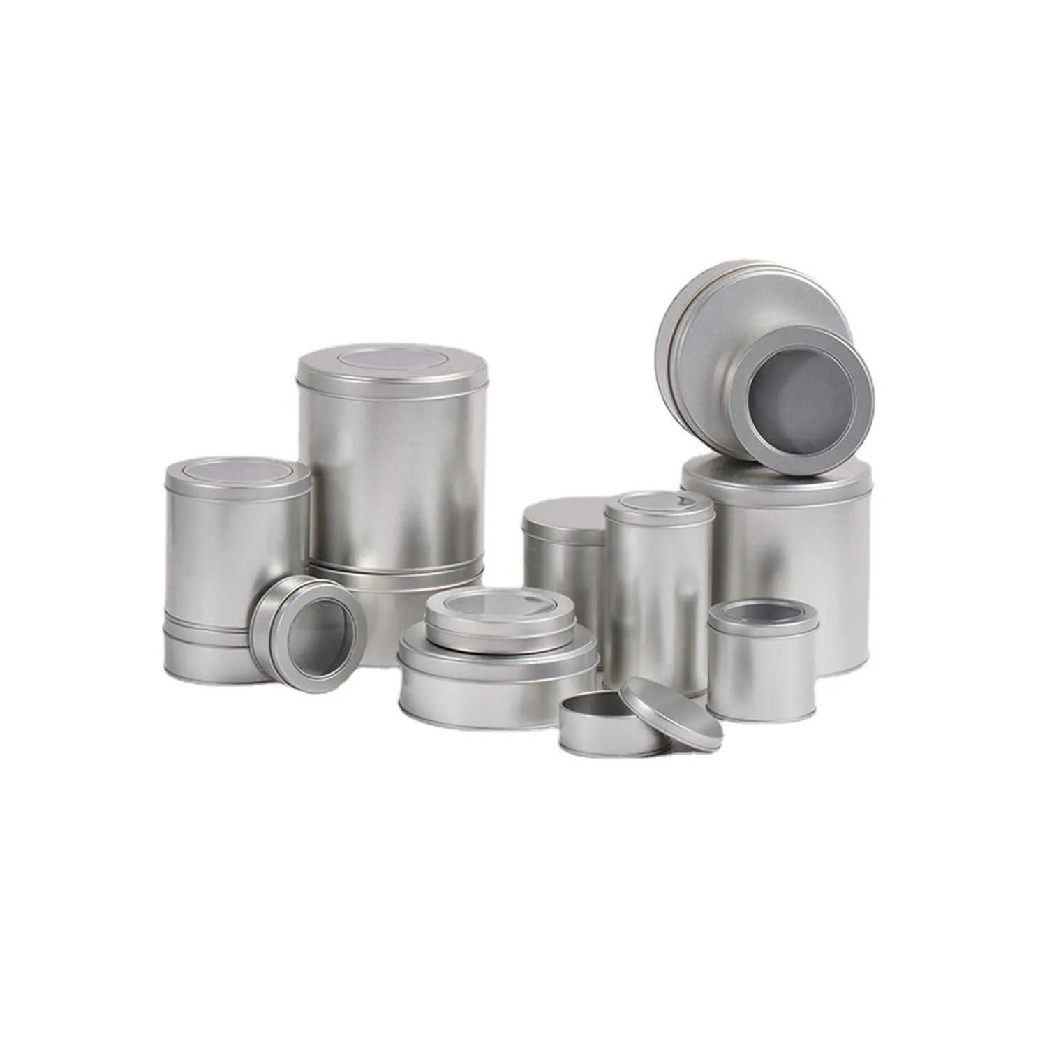 Round candy snack tin box 4