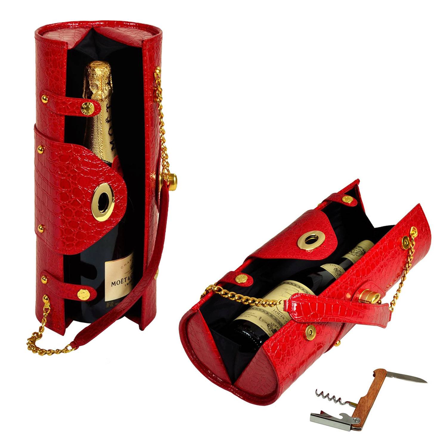 Portable Women's Leather Wine Carrier 5