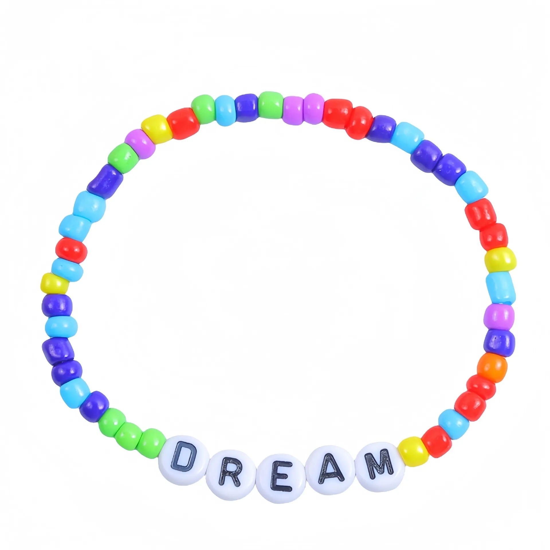 Friendship Bracelet with Plastic Beads and Letter Design 3