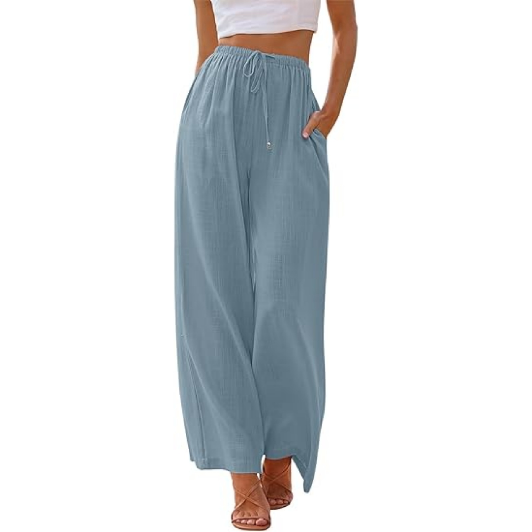 Women's Linen Summer Palazzo Pants 5