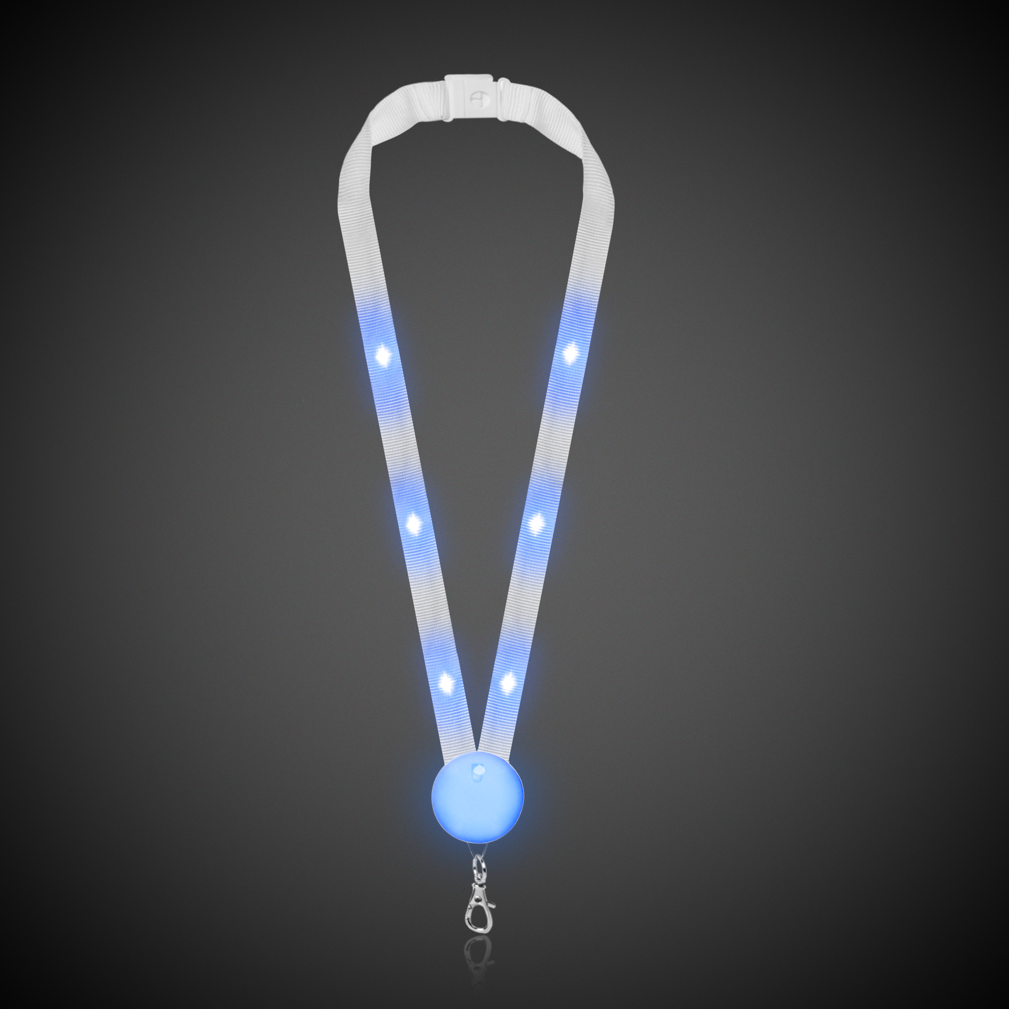 Blue 32" Light Up LED Glow Flat Lanyard 5