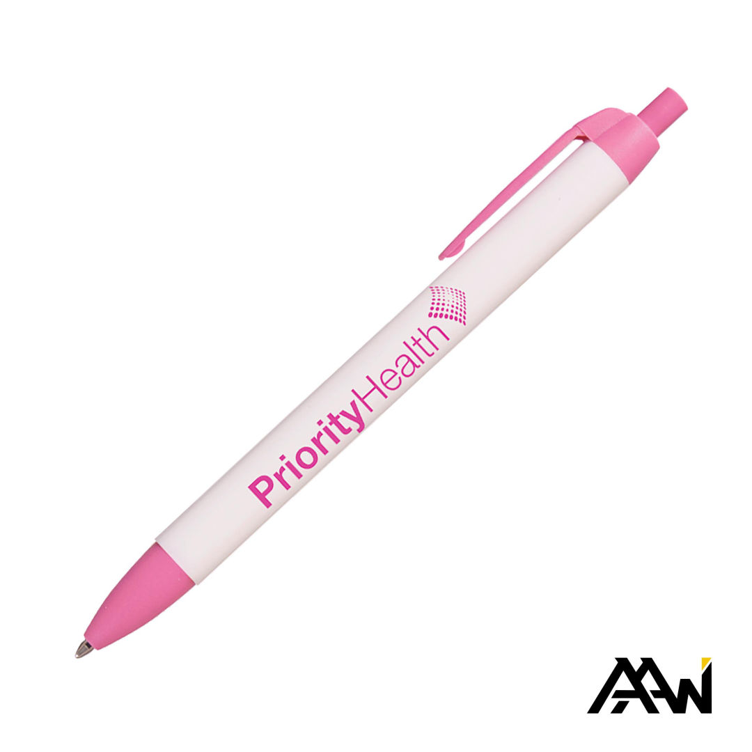 Widebody Pen w/Glossy White Barrel - Matte Colored Accent 12