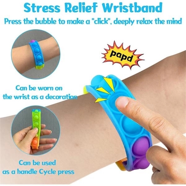 Multicolor Push Pop Bubble Wristband Fidget Toy 15