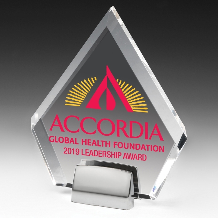 Diamond Award w/Chrome Base (6" x 7" x 3/4") - 4 Color Process 3