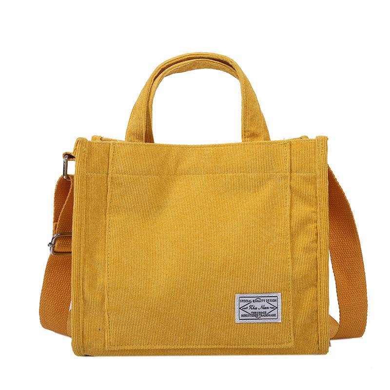 Women Corduroy Zipper Shoulder Crossbody Bag 8