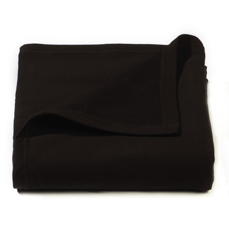 Black Sweatshirt Jersey Fleece Blanket 1
