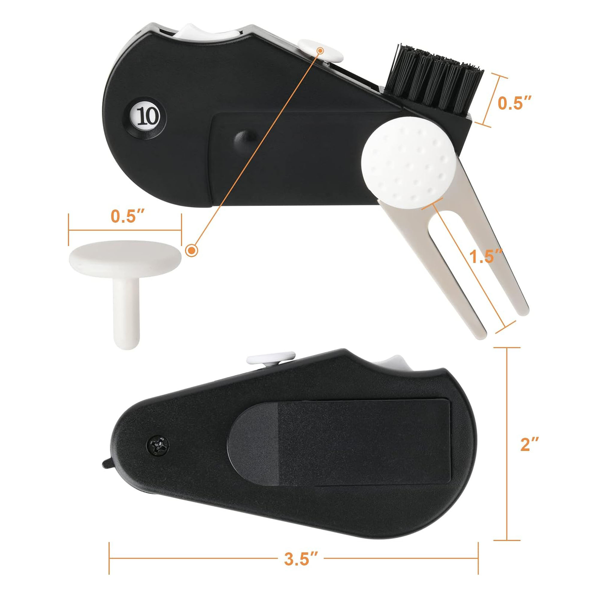 Foldable Multi-functions 5 in 1 Golf Tool 1