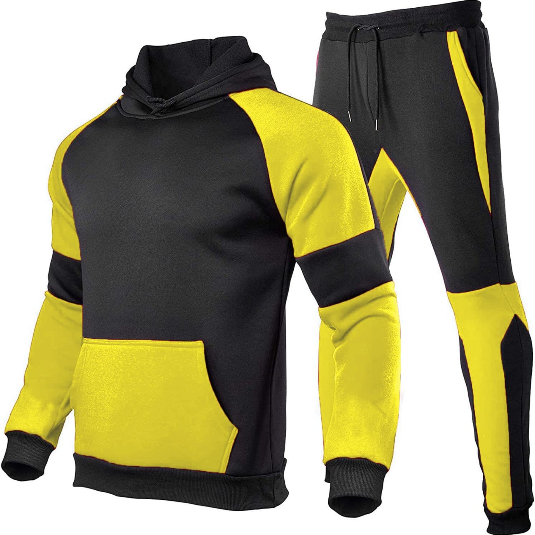 Custom Contrast 3D Printed Hooded Men Jogger Set Sweat Suit 13