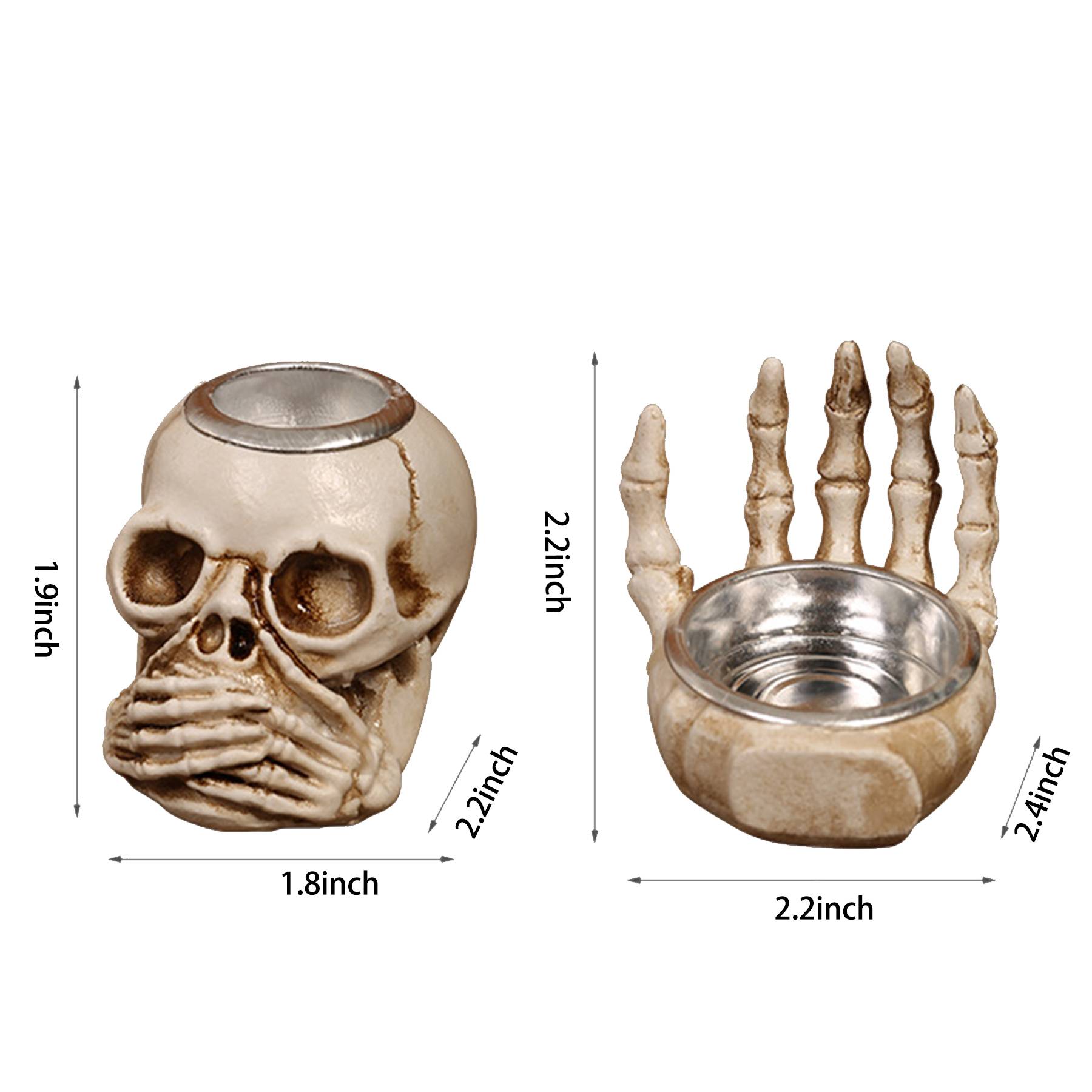 Resin skeleton candle holder four-piece set 2