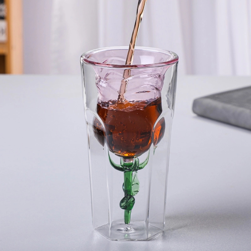 6 OZ. Rose Glass Wine Champagne Gift Drinking Cup 4