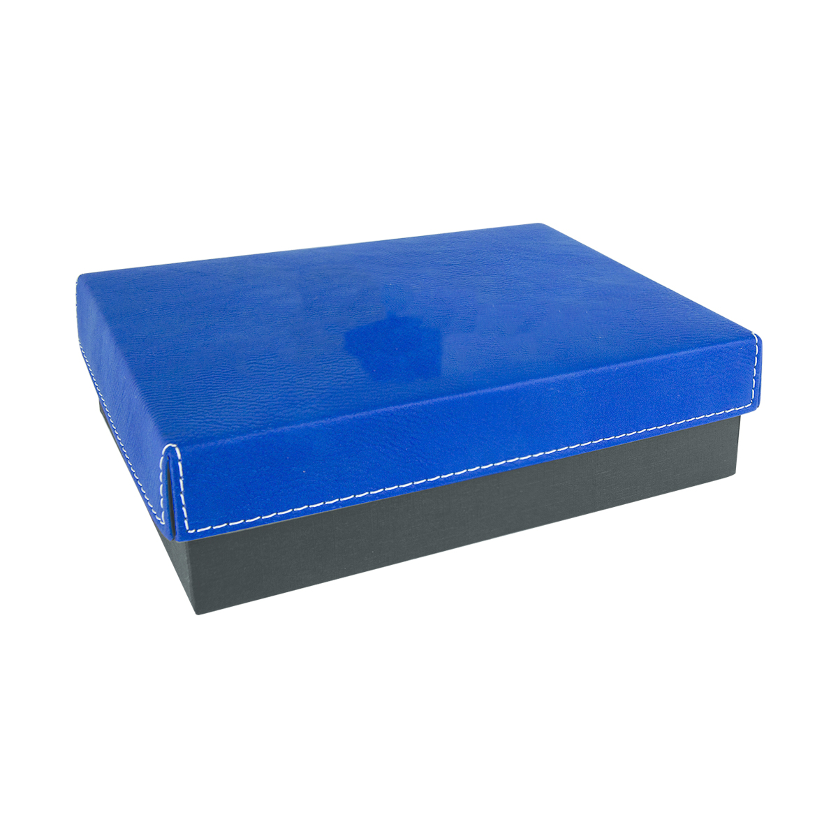 7 3/8" x 5 3/4" Blue/Silver Leatherette Gift Box 2