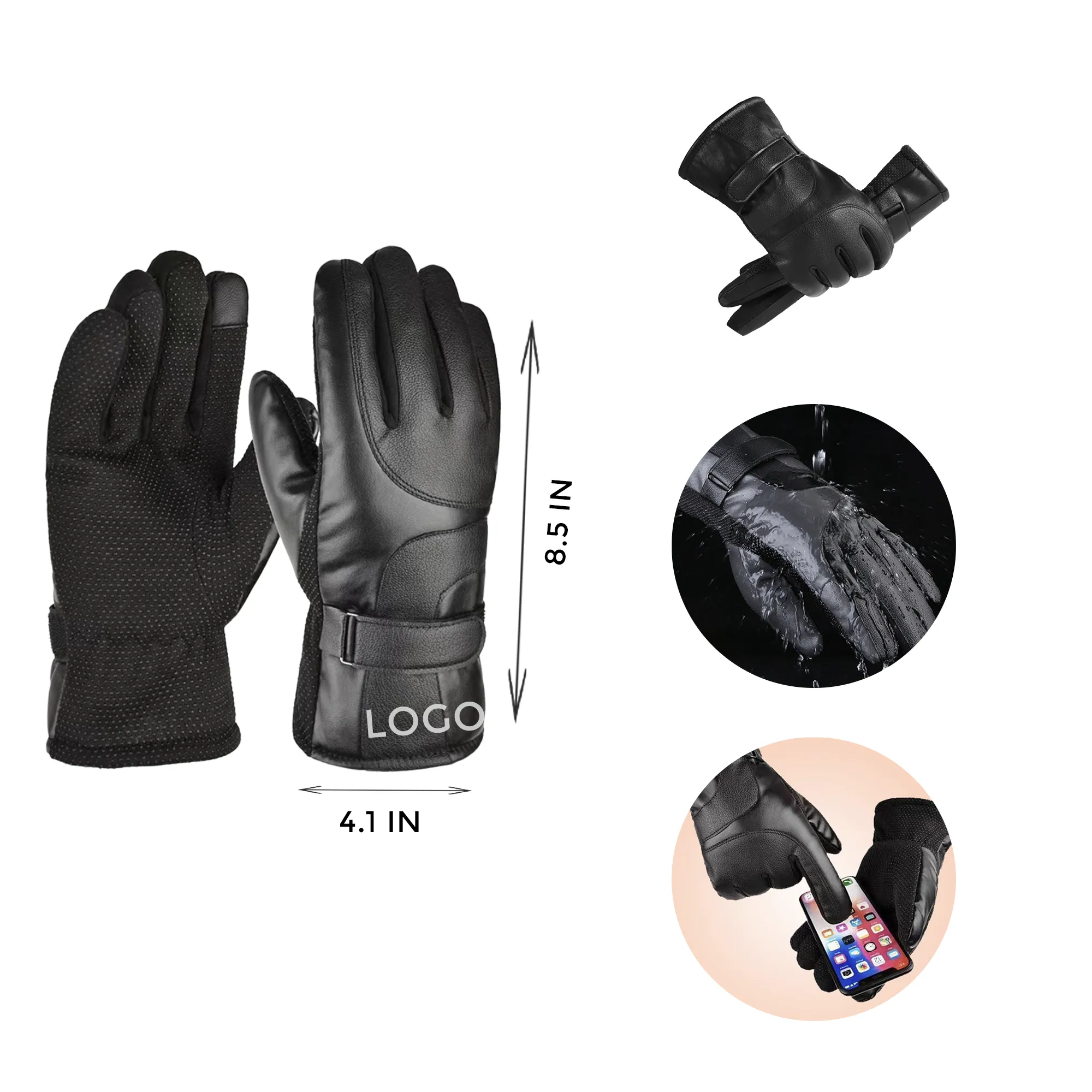 MOQ 10 PCS Leather Motorcycle Gloves 2