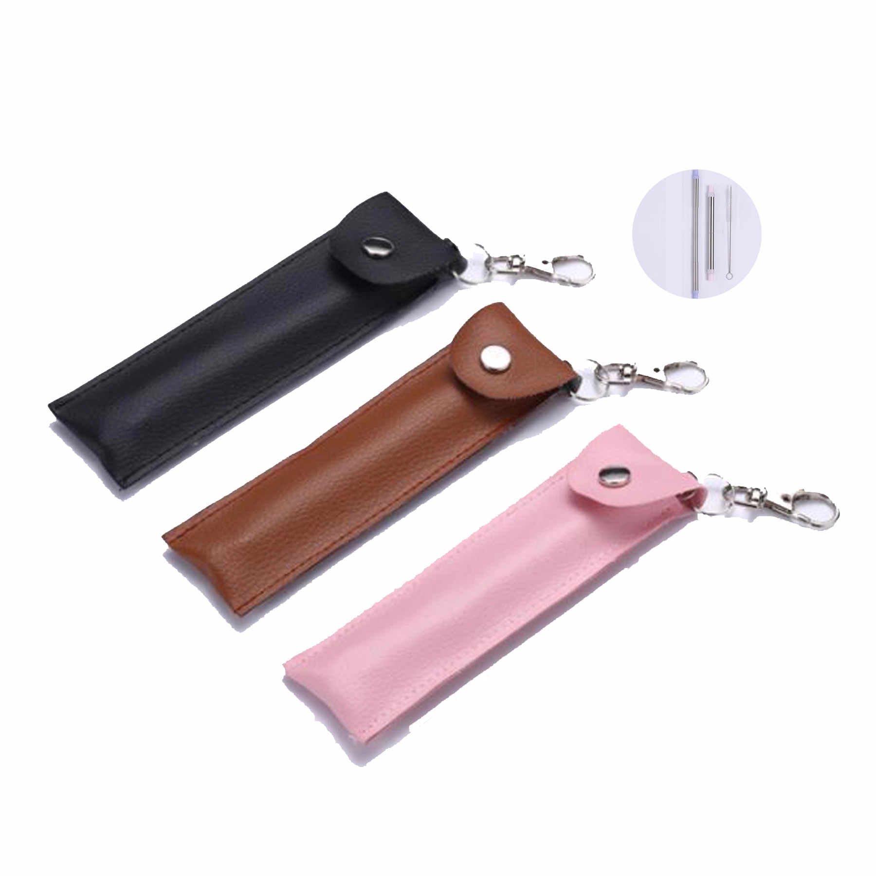 Telescopic Straw with Leather Bag 2