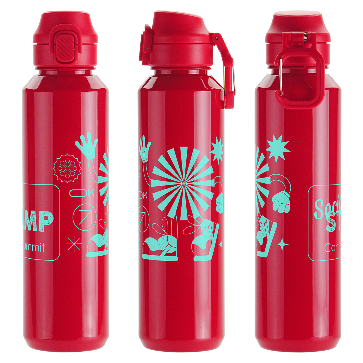 Switchback 27 oz RPET Bottle with Snap-Top Lid & Carabiner 28