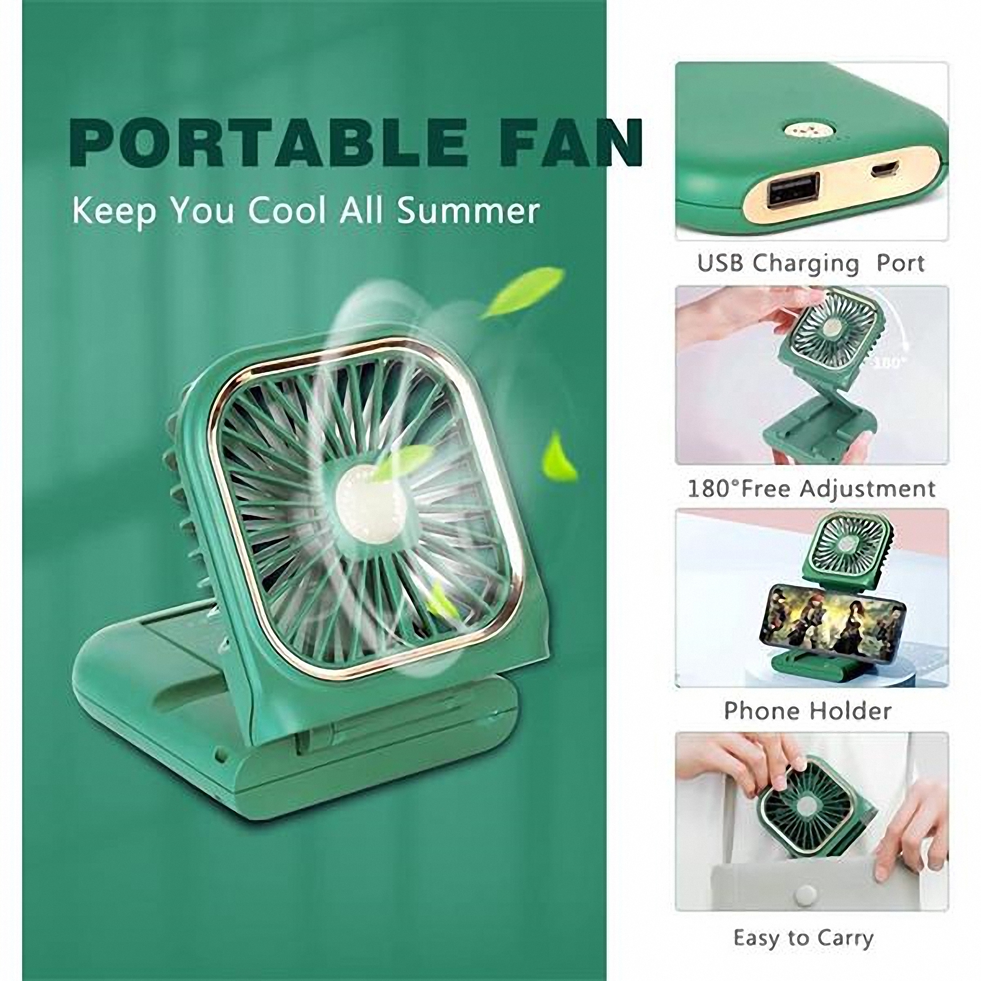 Portable Mini Fan with Multiple Functions and Foldable Design 5