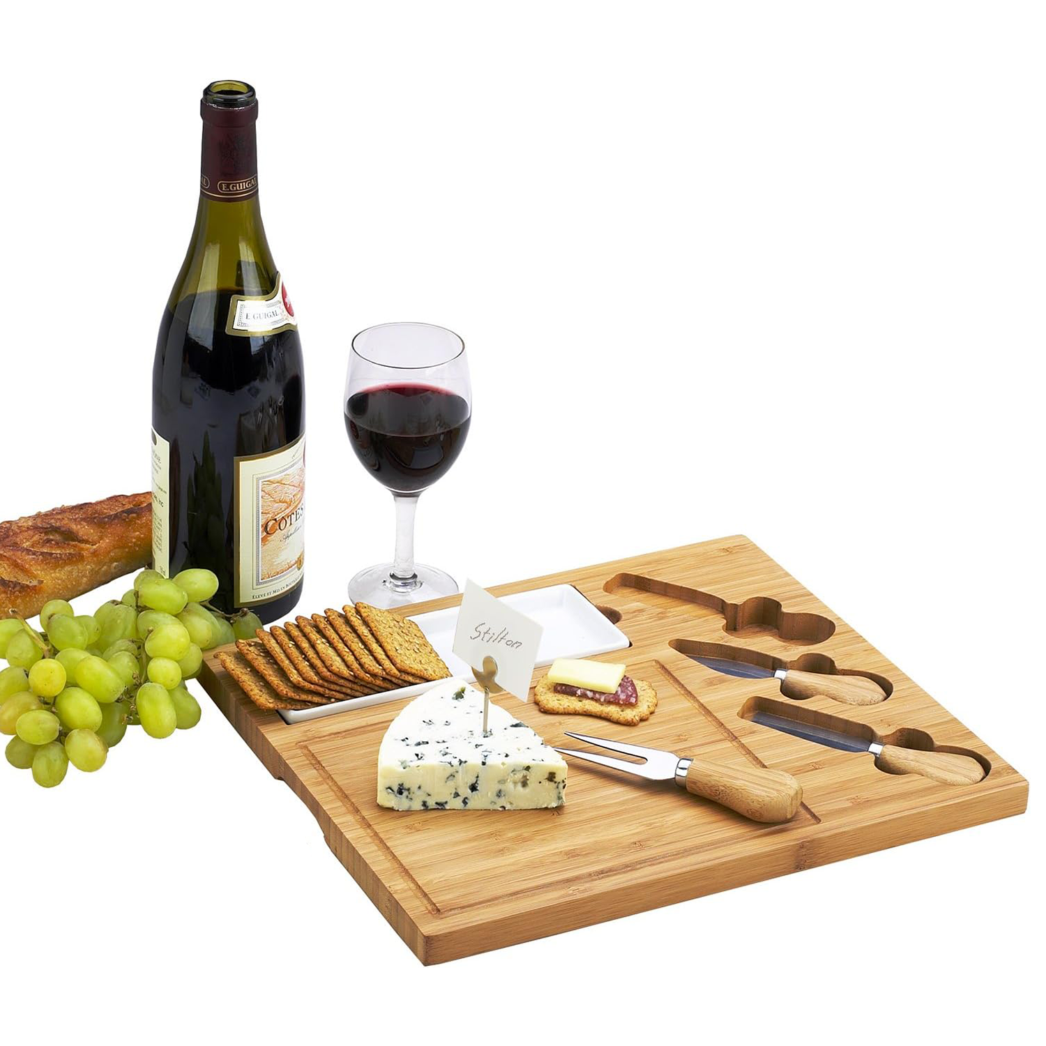 Bamboo Square Cheese Board Set 5
