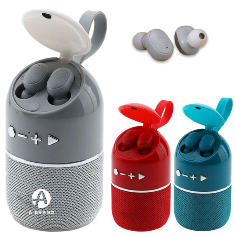 Portable Bluetooth Speaker with Wireless Sports Headphones 2