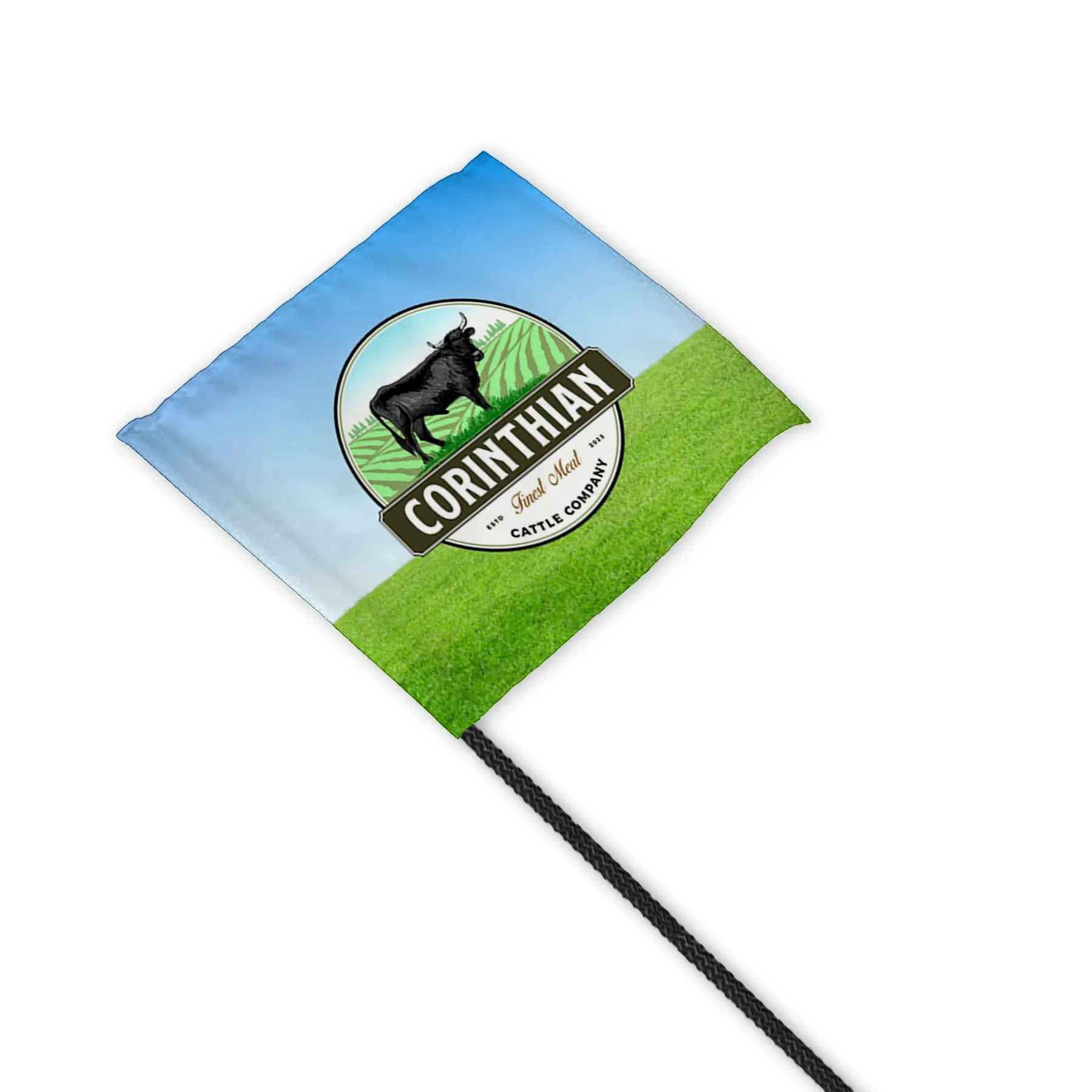 86" Black Whip Rod With 12"x12" Custom Digital Flag 11