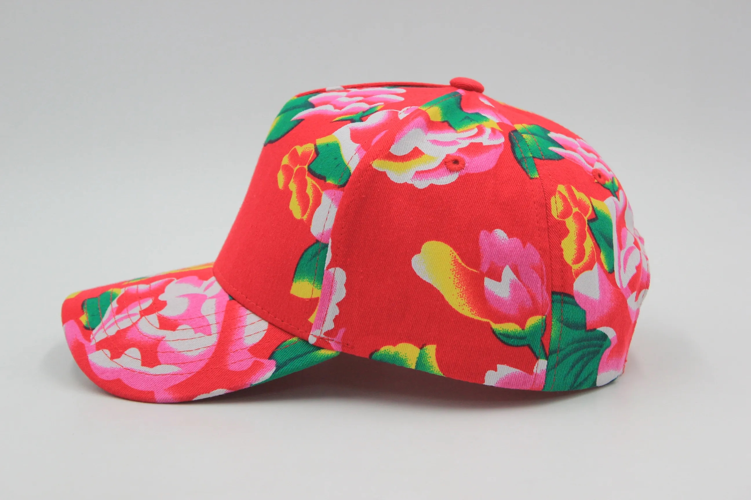 5 Panel Designer Plaid Baseball Cap Cotton