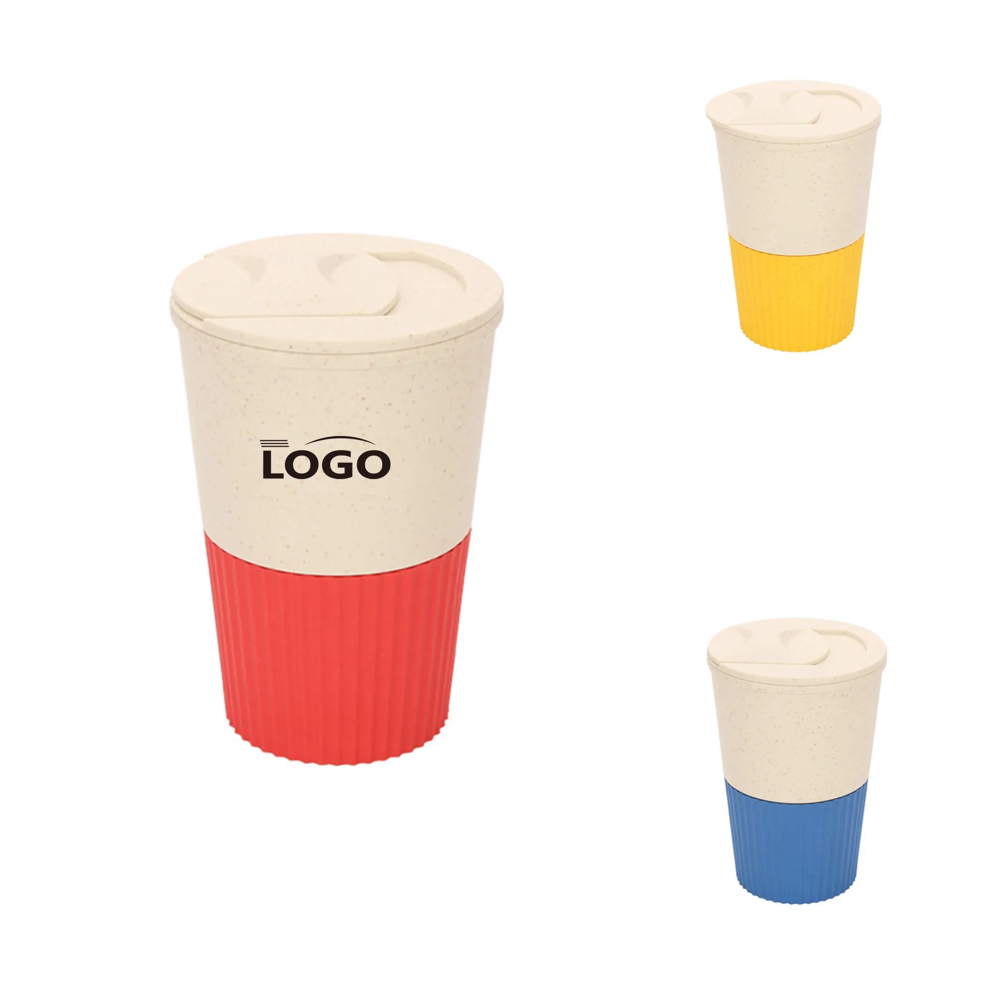 500ml Wheat Straw Coffee Water Milk Tea Cup MOQ10pcs, custom stadium cup with logo imprint 2