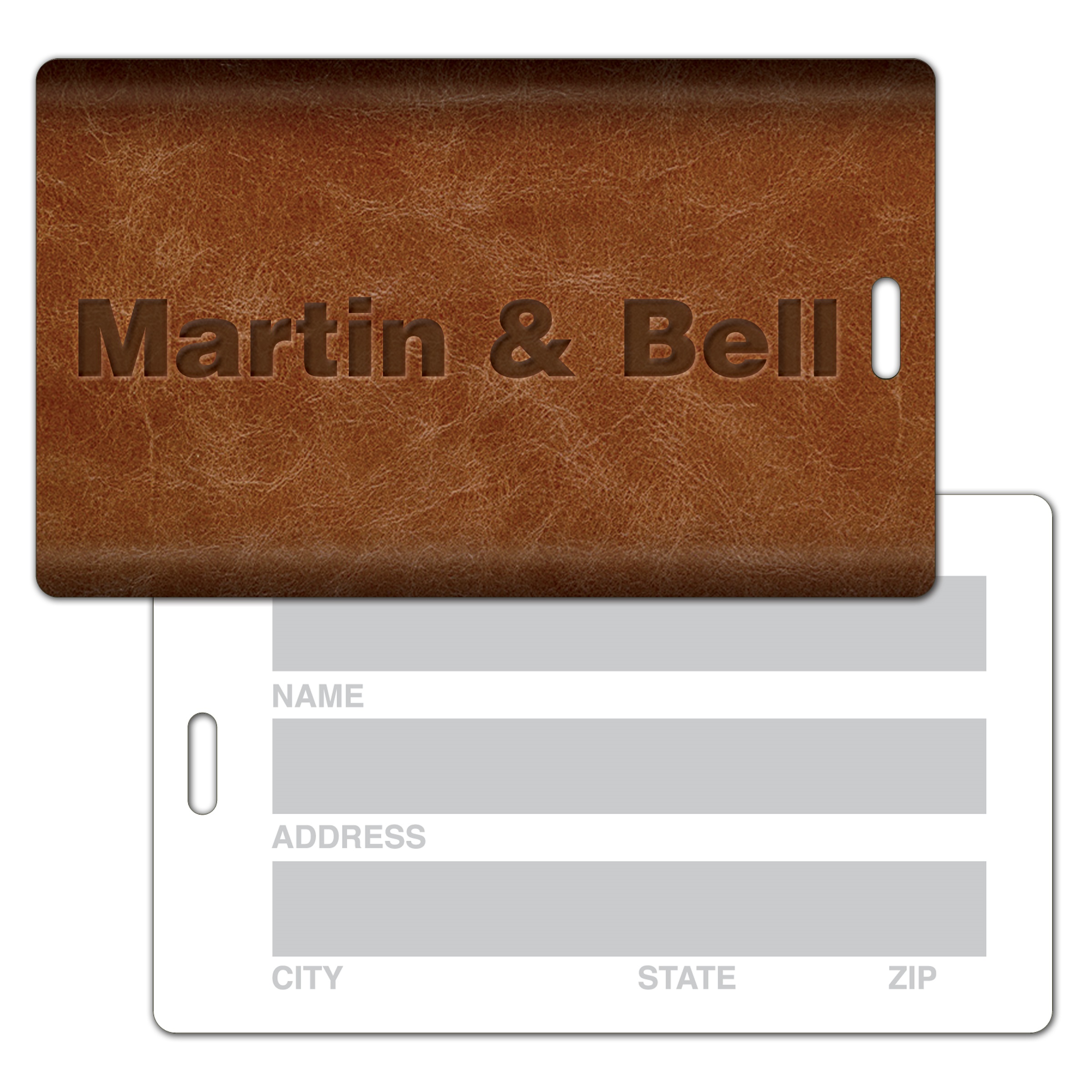 Luggage Tag Paneled Back For Writing, Large 2
