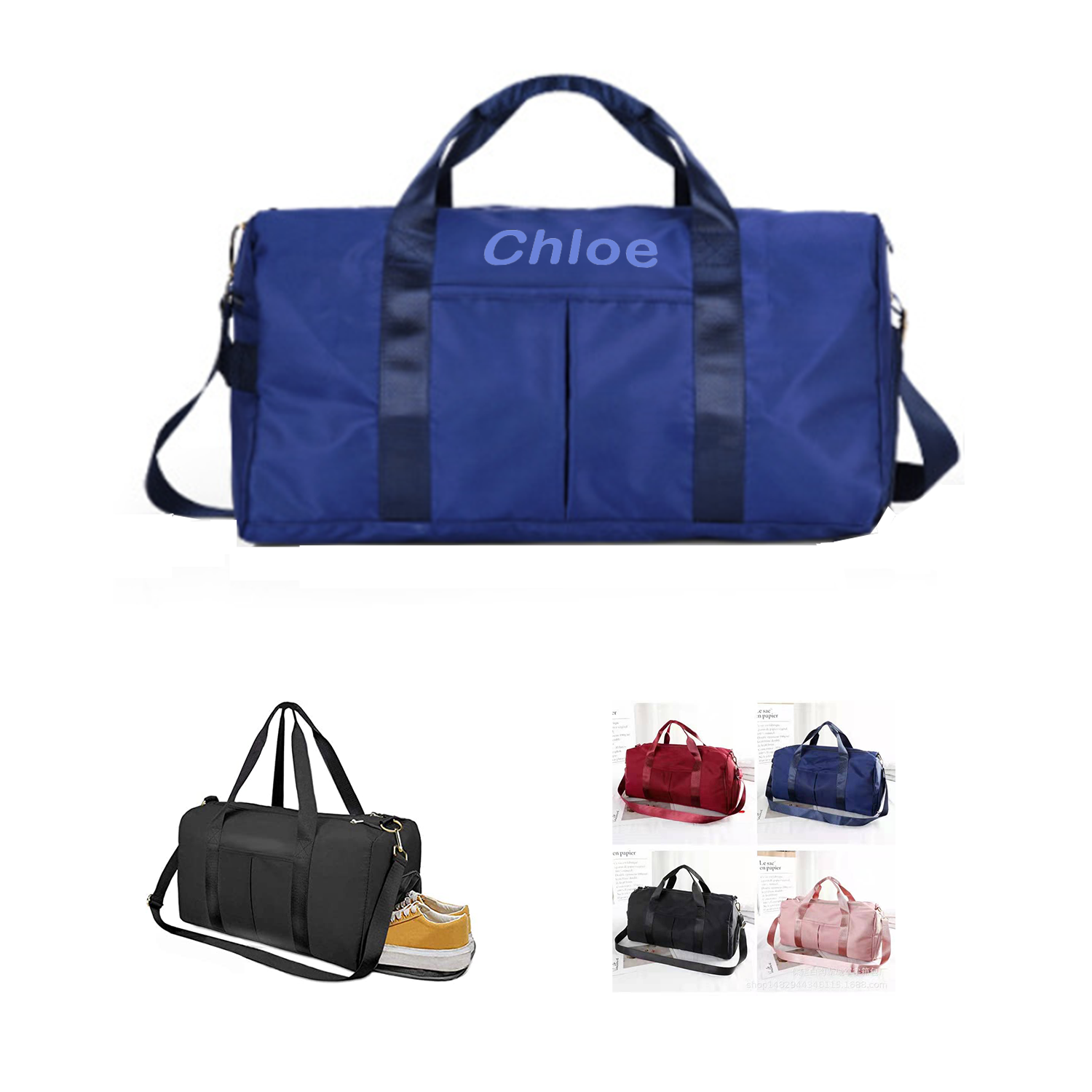 Nylon Gym Bag w/ Shoe Compartment 2