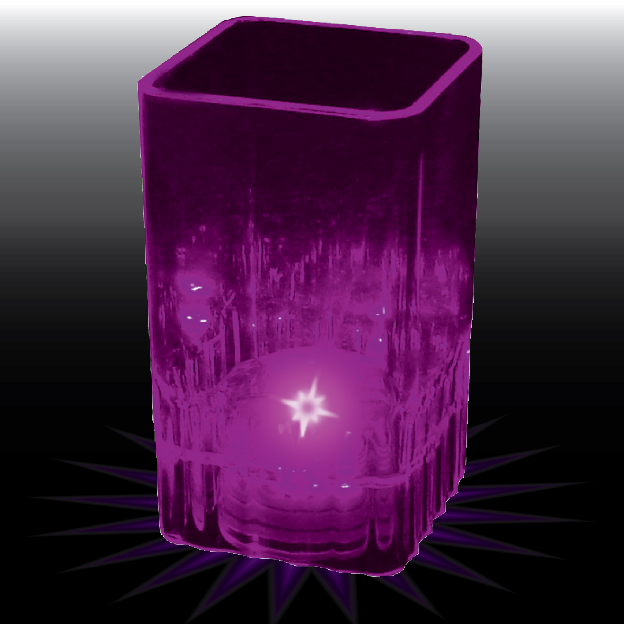 2oz Light Up Plastic Fluted Square Shot Glass 3