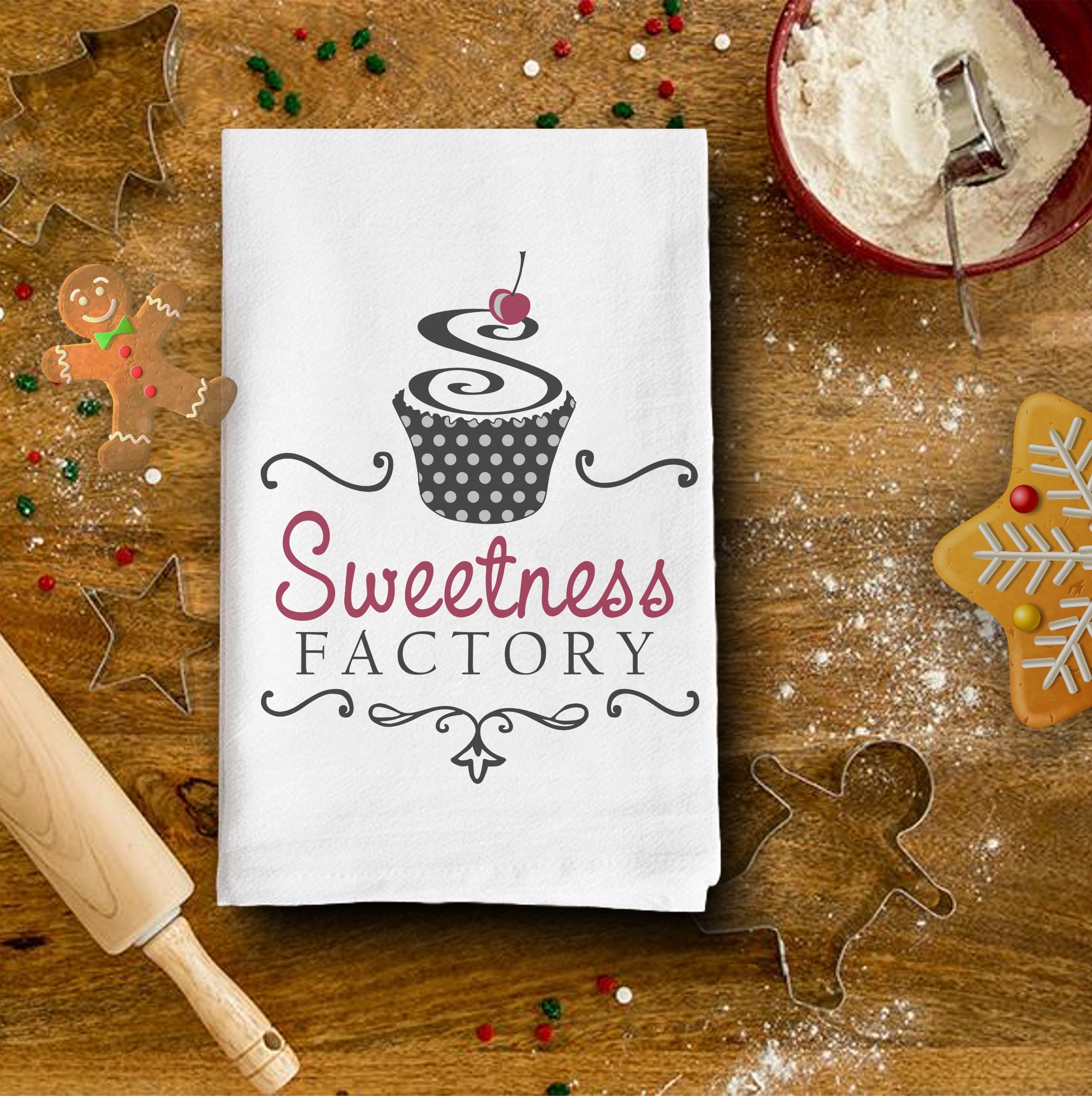 White Vintage Flour Sack Tea Towel 14
