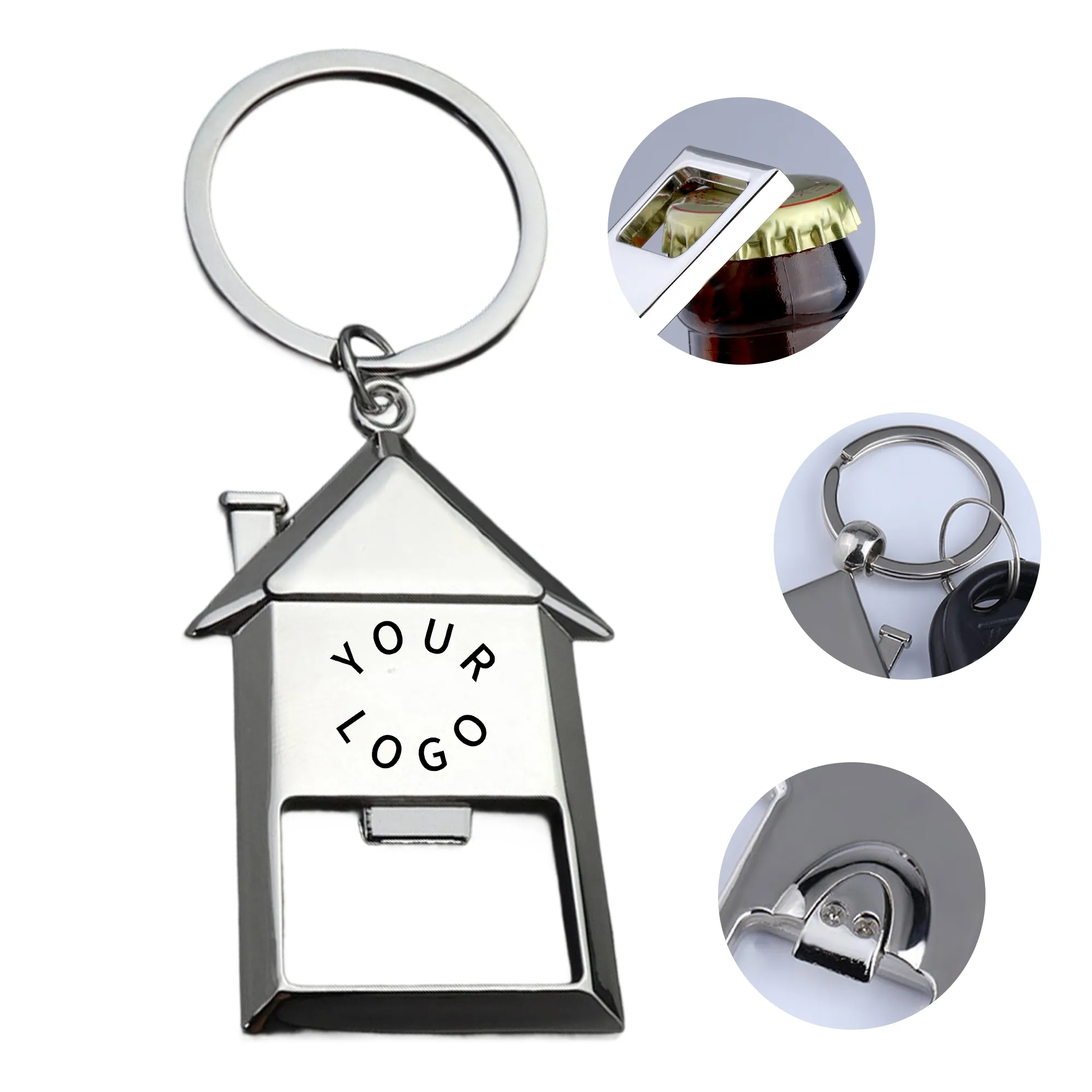 House-Shaped Metal Keychain Bottle Opener 4
