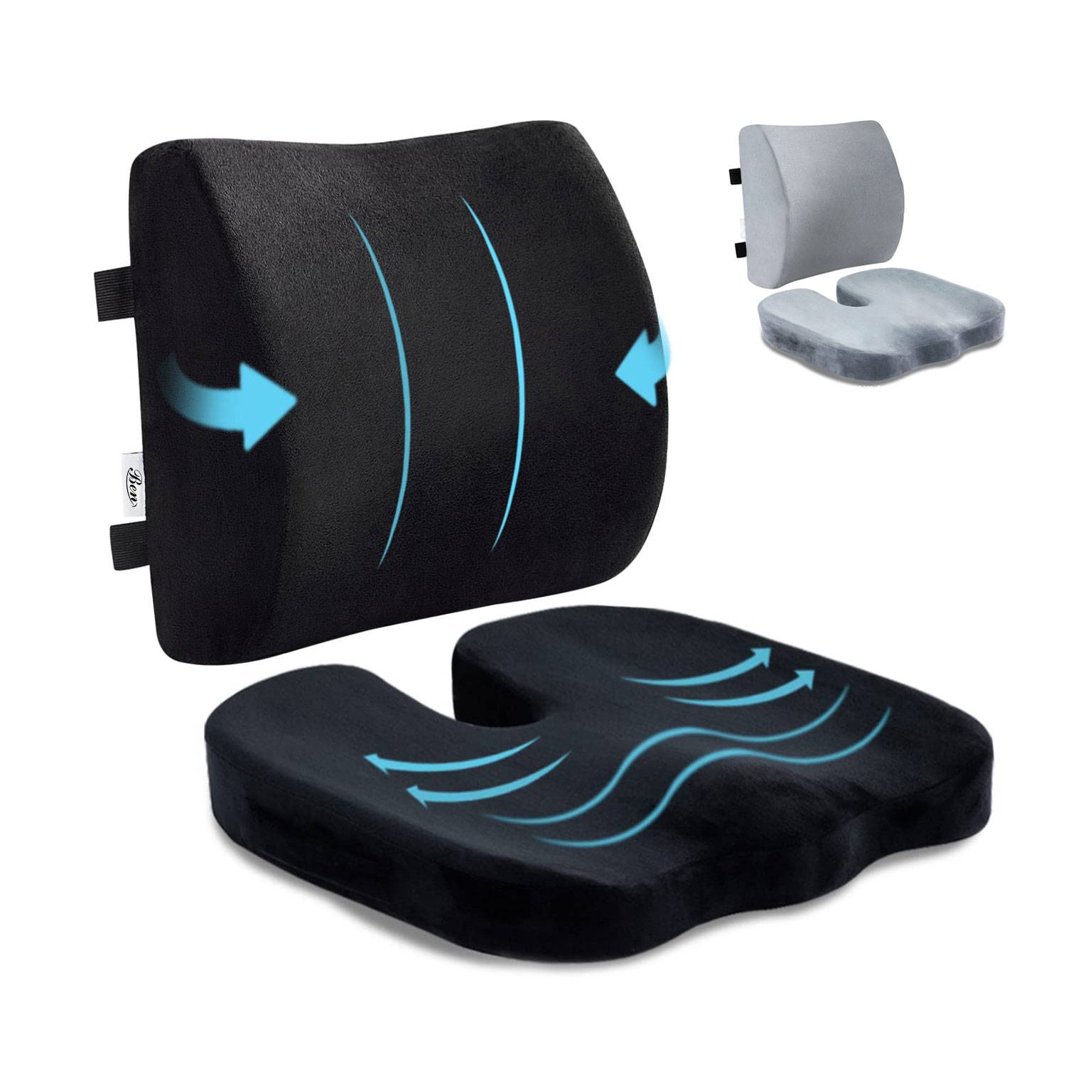 Ergonomic memory foam car cushion 2