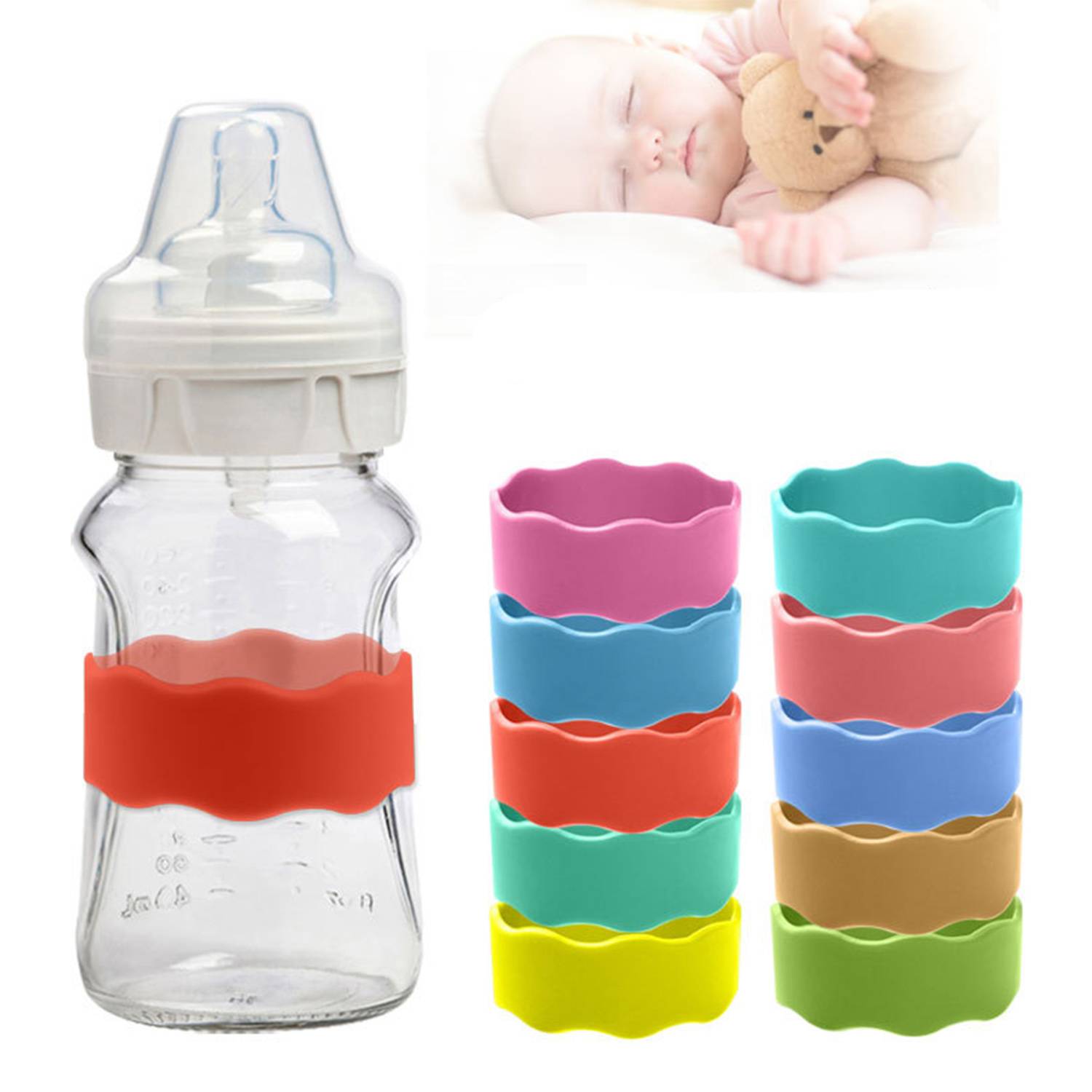 Silicone Grip Baby Bottle Sleeves 4