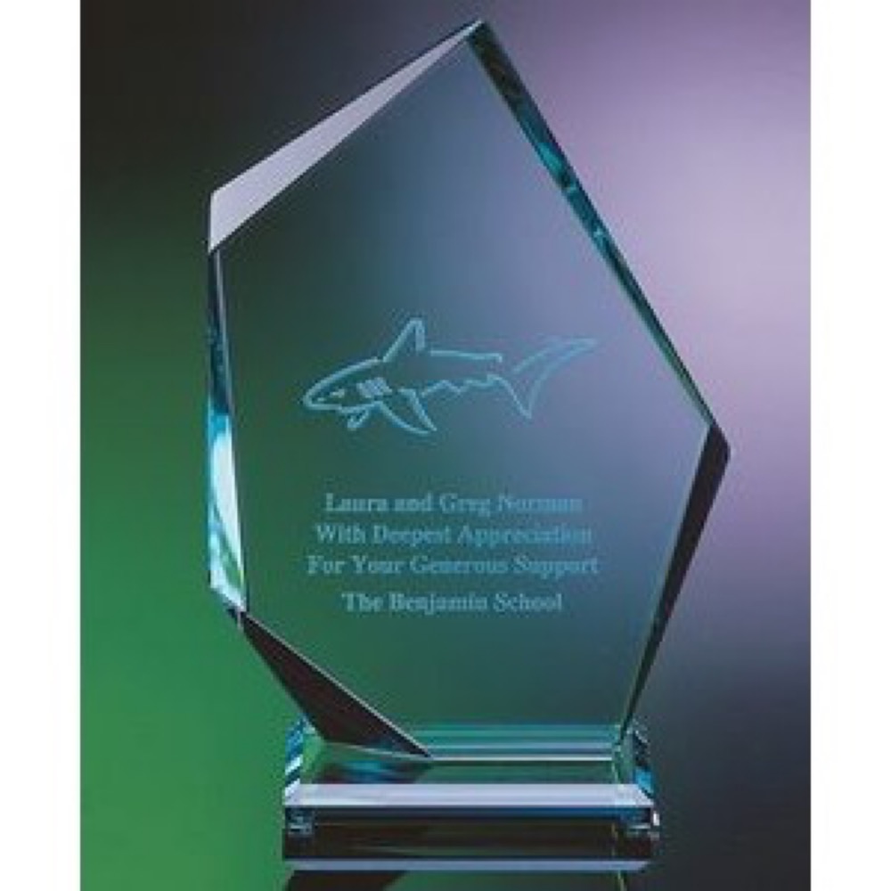 11" Peak Sculptured Jade Crystal Award