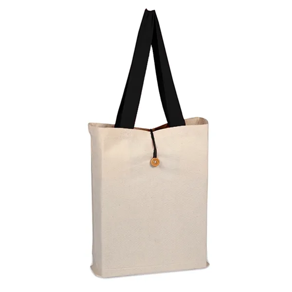 Button-up canvas tote bag -15h x 16w x 3d 4