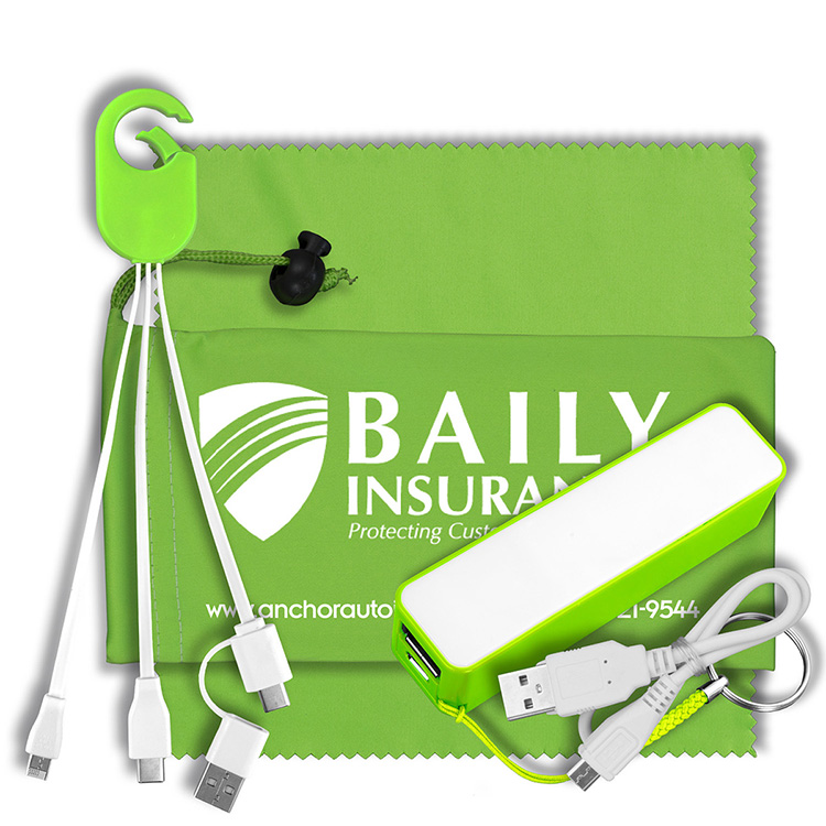 Mobile Tech Power Bank Accessory Kit with Charging Cables and Microfiber Cloth 10