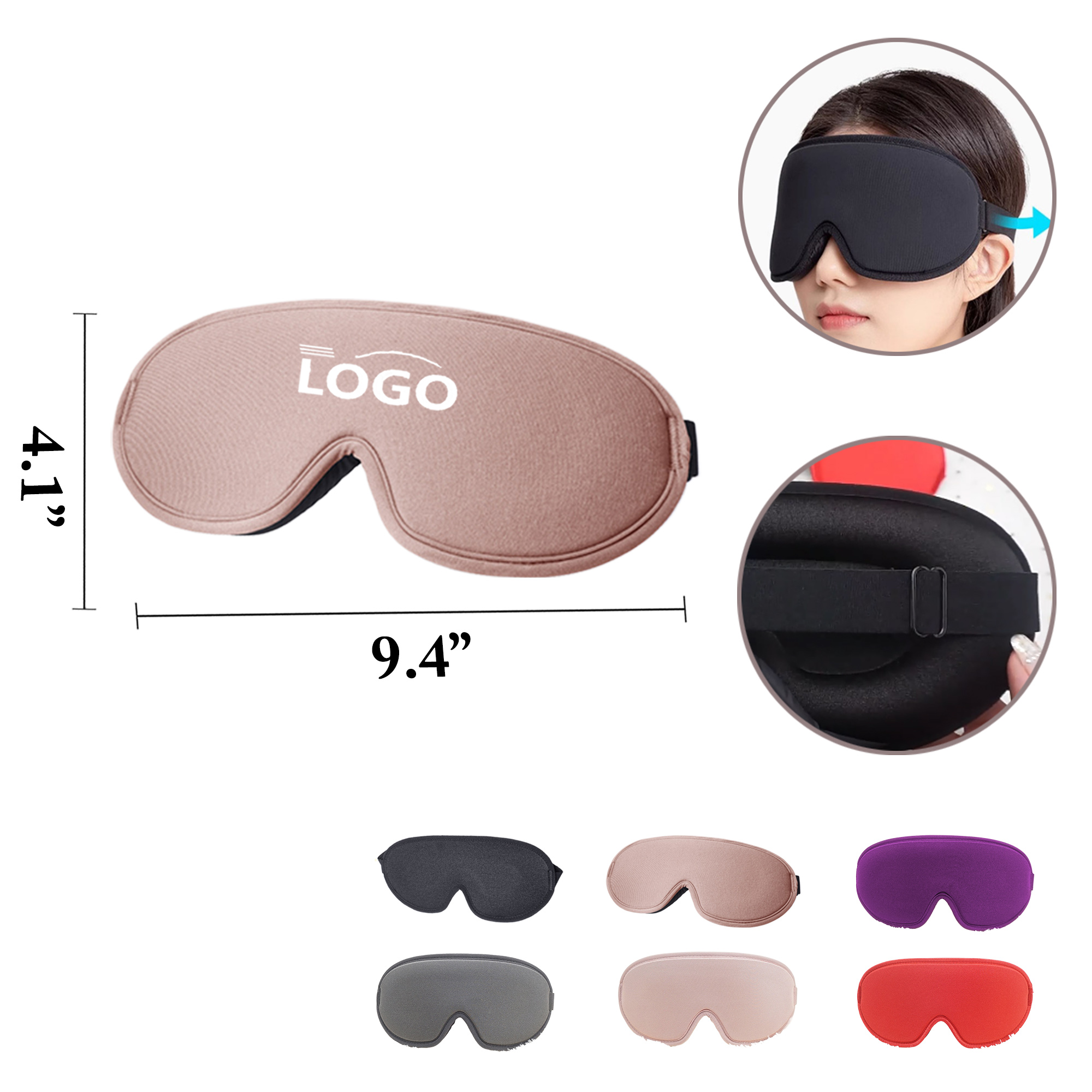 MOQ100 Lightweight 3D Sleep Eye Mask Pressure-Free 6